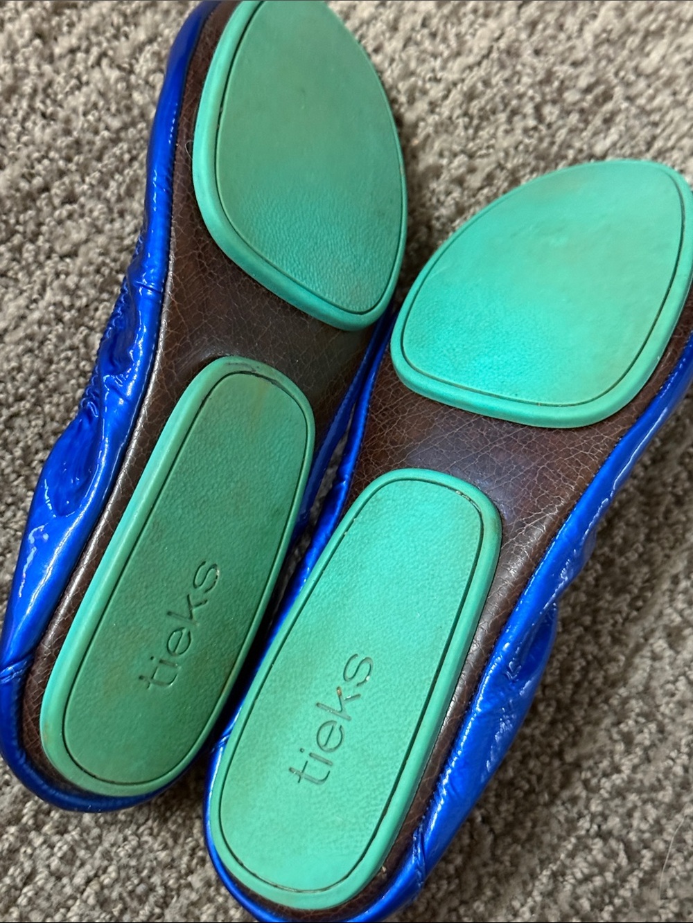 Tieks Metallic Royal Blue Ballet Flats - Picture 3 of 6